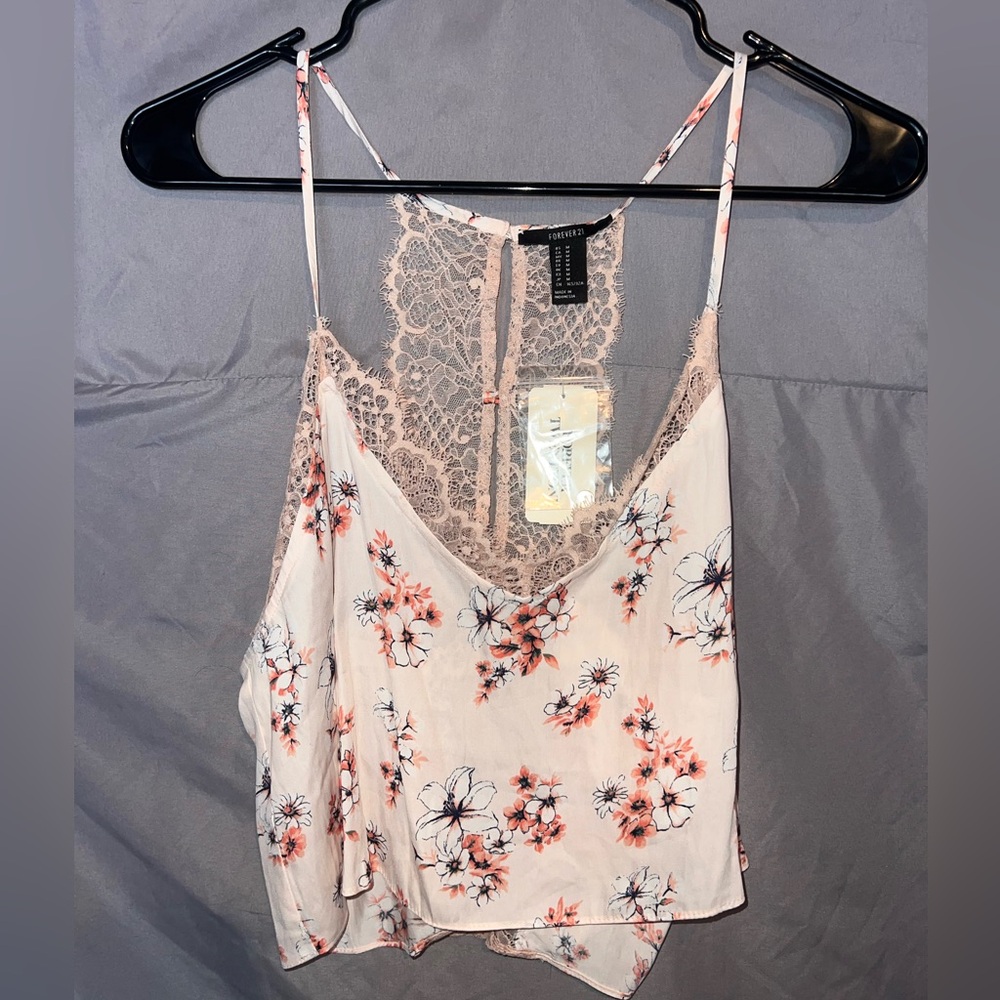 Forever 21 Pink Floral Lace Cami